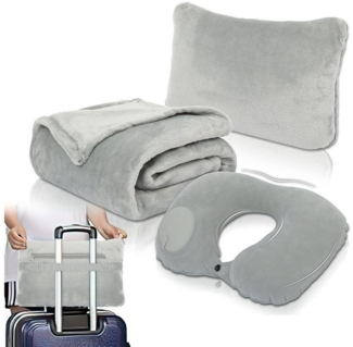SURFOU Reisekissen Reisedecke Ultraleicht Kissen Decke 2 in 1 Flugzeug Travel Blanket, Verwandlungskissen Pillow für Unterwegs, Reise Gadgets für Urlaub, Büro, Zuhause, Geschäftsreisen