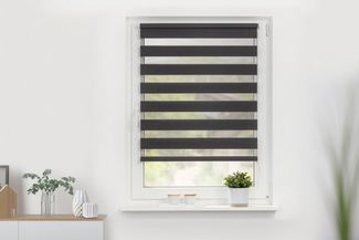 Lichtblick Sonnenschutzsysteme GmbH Doppelrollo Kopenhagen 50 cm x 150 cm (BxL) Anthrazit modernes Duo Rollo; Klemm- und schraubbar; Lichtdurchlässig und blickdicht