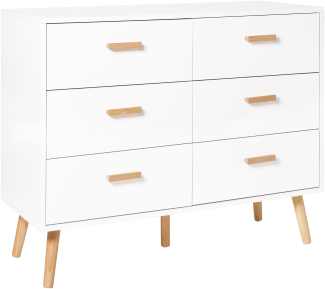 Kommode mit 6 Schubladen NEWARK III 80 cm Weiß