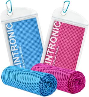 Flintronic Kühlendes Handtuch Set Mikrofaser Eishandtuch 30*120cm Blau Rosarot