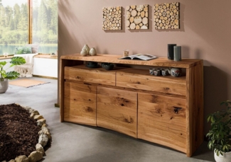 Massivmoebel24 Sideboard (Sideboard Wildeiche 191x45x96 natur geölt PURE OAK #102)