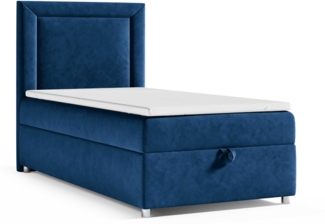 Best for Home Boxspringbett K3 SINGLE mit Bettkasten mit Lieferung, Aufbau & Entsorgung (Blau 70x200)