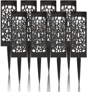 LED Solar Stecklampe für Außen ( 2-8er Pack ), wetterfest IP44 spritzwassergeschützt, 28,5 cm Gartenleuchte mit Erdspieß, Beleuchtung für Terrasse