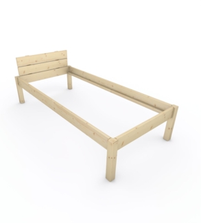 Pfostenbett "metallarm" Fichte Holzbett "Daybett" 100x220 cm 48cm Einzelbett