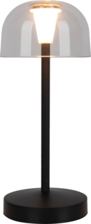 Light & More LED Akku-Tischleuchte Gomba schwarz dimmbar