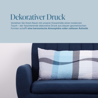 Kissenhülle 2er Pack "Seersucker" 40 x 80cm - ÖKO TEX - Kissenbezug verdeckter Reißverschluss ( Streifen ) Hülle für Dekokissen, Sofakissen