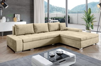 AX LIVING Eckcouch mit Bettfunktion Tunceli Beige - 297cm breit Modern