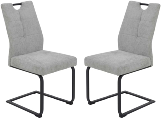 2er Set XL Schwingstuhl Malea - Webstoff Grau