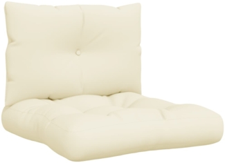 vidaXL Palettenkissen 2-tlg., Stoff, Creme