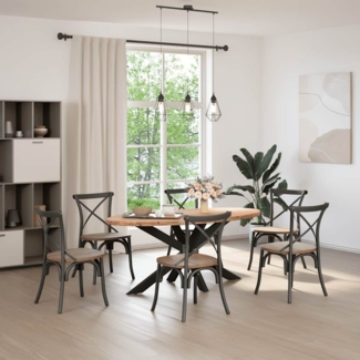 vidaXL Esstisch Hellbraun 200x100x74 cm Massivholz Eiche Oval 3305333