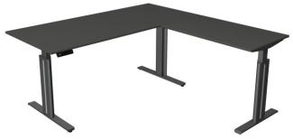 Kerkmann Schreibtisch Sitz-Stehtisch MOVE 3 elegant 180x80x72-120cm mit Anbauelement anthrazit