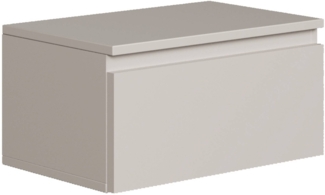Selsey 'Bemmi' Wandnachttisch mit Schublade, Greige, ca. 25,5 x 49 x 32 cm