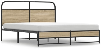 vidaXL Metallbett ohne Matratze Räuchereiche 160x200 cm 3318679