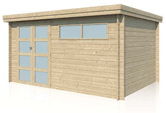 Alpholz Gerätehaus Oregon 415x295 Gartenhaus aus Holz Holzhaus mit 28 mm Wandstärke Blockbohlenhaus mit Montagematerial