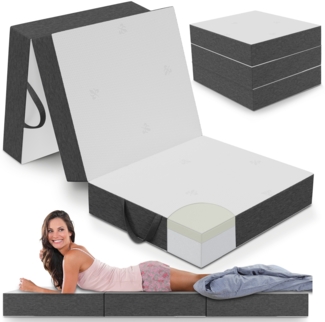 Bestschlaf Klappmatratze Gästematratze »Deluxe« mit 4 cm Visko, 75 x 200 x 15 cm, 15cm dick, weiß/grau
