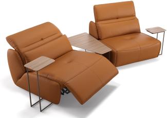 Sofanella 2-Sitzer MODICA Ledergarnitur Ledersofa Echtleder in Cognac XL: 274 Breite x 98 Tiefe