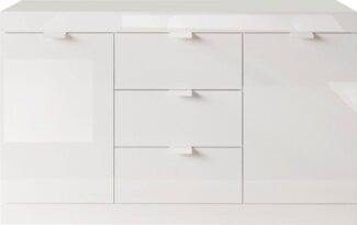 INOSIGN Sideboard Slim, Breite 136 cm, weiß Hochglanz Lack