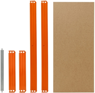 shelfplaza PRO 110x40 cm Fachboden-Set in blau-orange für PRO Schwerlastregale mit 200 kg Traglast pro Boden