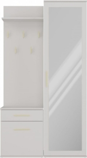 MAGOWA Kompaktgarderobe Moderner Kleiderschrank mit Spiegel & praktischer Flurgarderobe (3-teilig) Höhe: 180 cm - Breite: 100 cm - Tiefe: 35 cm