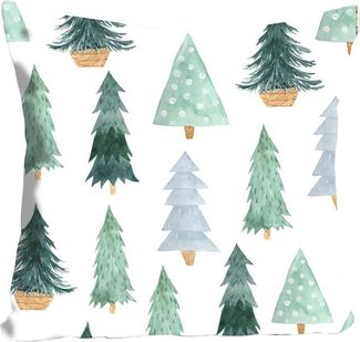 queence Dekokissen Janosch, mit grünen Tannenbäumen