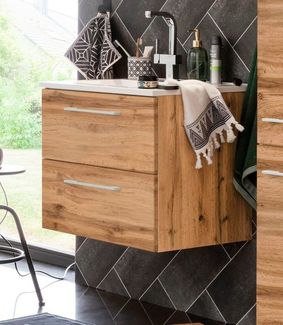 welltime Waschbeckenunterschrank Soria Badmöbel, Waschtisch inkl. Waschbecken, Breite 60 cm