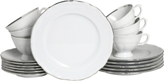 CreaTable Kaffeeservice Maria Theresia, KaffeeService 18-tlg (18-tlg), 6 Personen, Porzellan, Traditionelle Porzellanform