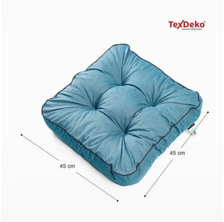 TexDeko Stuhlkissen Loungekissen 2-tlg. Set Gartenpolster für Rattanmöbel, UV-Beständig, Wasserabweisend mit Anti-Rutsch Boden