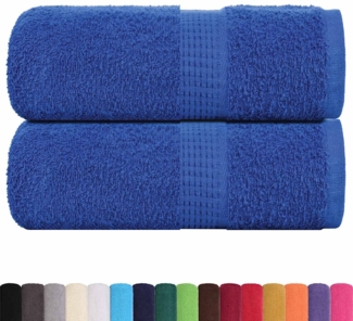 vidaXL Gästetücher 2 Stk. Blau 30x50 cm 360 g/m² 100% Baumwolle 136707