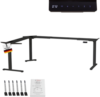 Albatros LIFT L7B Gestell für Eckschreibtisch Höhenverstellbar Elektrisch schwarz - Winkelschreibtisch Memoryfunktion - Schreibtischgestell Höhenverstellbar, Stufenlos