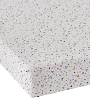 vertbaudet Spannbettlaken Kinder Spannbettlaken FRÖHLICHE HERZEN, Baumwolle