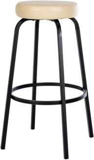 DELUKE® Barhocker KOELN - Creme, Kunstleder Barhocker ohne Lehne Barstuhl Tresenhocker Tresenstuhl Kneipenhocker Kneipenstuhl