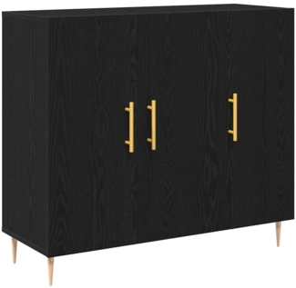 vidaXL Sideboard Schwarz Eiche 90 x 34 x 80 cm Holzwerkstoff 869078