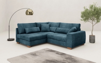 Mr. Couch Ecksofa Helena L-Form, bis 140 kg belastbar, mit Taschenfederkern, wahlweise mit Bettfunktion