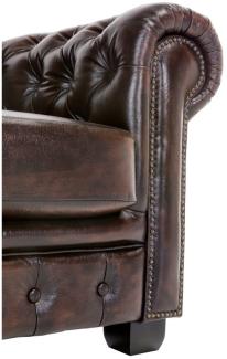 Sofa Chesterfield 6-Sitzer Echtleder braun