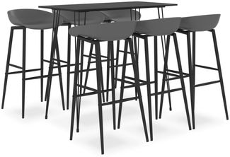 vidaXL 7-tlg. Bar-Set Schwarz und Grau 3057397