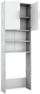 Vicco Toilettenschrank Beton/Weiß 64x190 cm mit 2 Türen