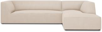 Micadoni 4-Sitzer Modular Ecke rechts Sofa Ruby | Bezug Beige | Beinfarbe Black Plastic