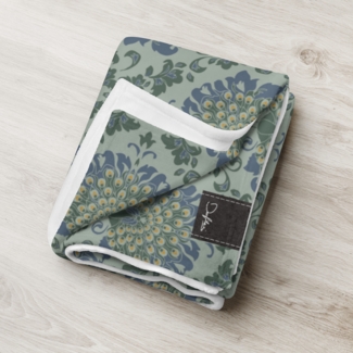 DECALVIBES Tagesdecke Kuscheldecke Pastell Green Peacock - 152 x 203 cm