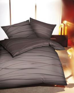 Kaeppel Wendebettwäsche Motion, Mako-Satin, 2 teilig, Mit feinen Wellenlinien