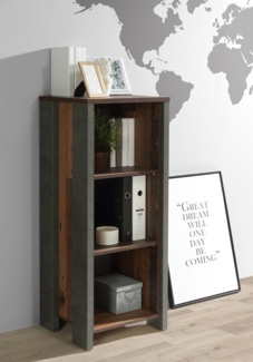 Forte Möbel 'Clif' Aktenregal, Bücherregal, old wood/ Beton Optik, ca. 115 cm hoch