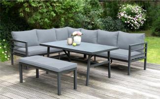 Bellavista Maia Gartenlounge Set, Aluminium, grau, für 8 Personen