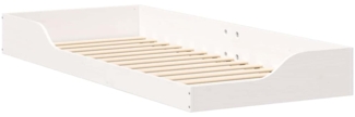 vidaXL Bettrahmen Weiß 90 x 220 cm Massives Kiefernholz 873413