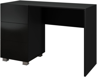 Mirjan24 'Calabrini C8' Schreibtisch, Schwarz / Schwarz Hochglanz, 77 x 50 x 110 cm