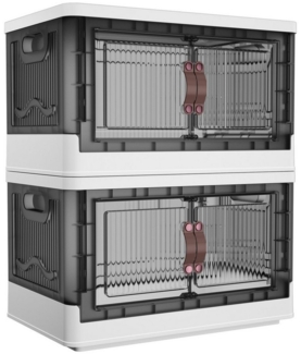 POPOLIC Aufbewahrungsbox 3/4 Etagen Faltbare Aufbewahrungsbox mit Deckel & Rollen (klappbare Aufbewahrungsbox mit Rollen, 2 St, 2 Türen tragbarer transparenter Aufbewahrungsordner), Vielseitiger Kunststoff-Aufbewahrungsboxen mit Deckel