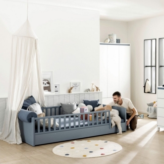PAIDI Kinderbett LITTLE FLO, vom Baby bis zum Teeni, in mehreren Farben und Breiten (Breite/Länge: 90x200 cm + 120X200cm +140x200 cm), umbaubar zum Kinder- oder Jugendbett, Bodenbett auch als Sofa nutzbar