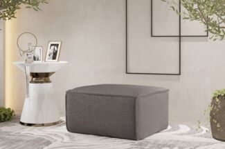 Polsterhocker Designerhocker CELES PREMIUM 65x65 cm Stoff Ascot Bukla Taupe