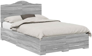 vidaXL Bettrahmen Graues Sonoma 120 x 200 cm Holzwerkstoff 3413626