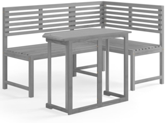 vidaXL 2-tlg. Bistro-Set Massivholz Akazie Grau 3057865
