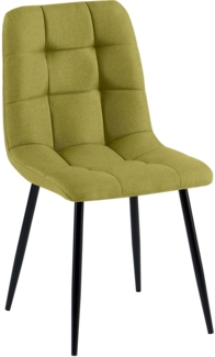 Esszimmerstuhl FANOR - Stoff Grün 45x55x84 cm | Essstühle Esszimmerstühle Küchenstühle Wohnzimmerstühle
