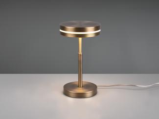 Kleine LED Tischleuchte FRANKLIN rund Höhe 25cm, Altmessing